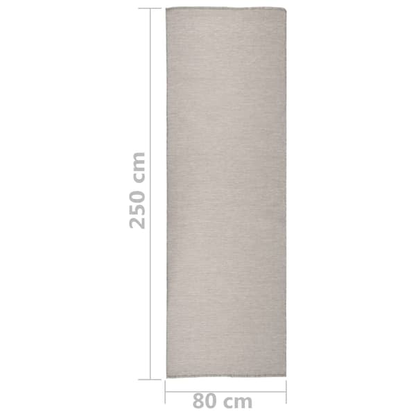 vidaXL Utomhusmatta plattvävd 80x250 cm ljusgrå Taupe