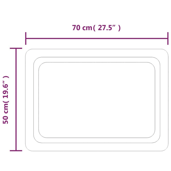 vidaXL Badrumsspegel LED 70x50 cm Transparent