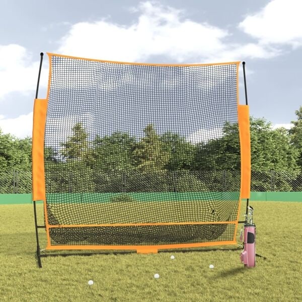 vidaXL Övningsnät för golf svart och orange 215x107x216 cm Polyester