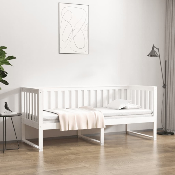 vidaXL Dagbädd vit 75x190 cm massivt furu Vit