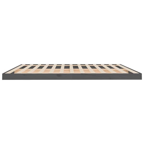 vidaXL Sängram grå 200x200 cm massiv furu Grå