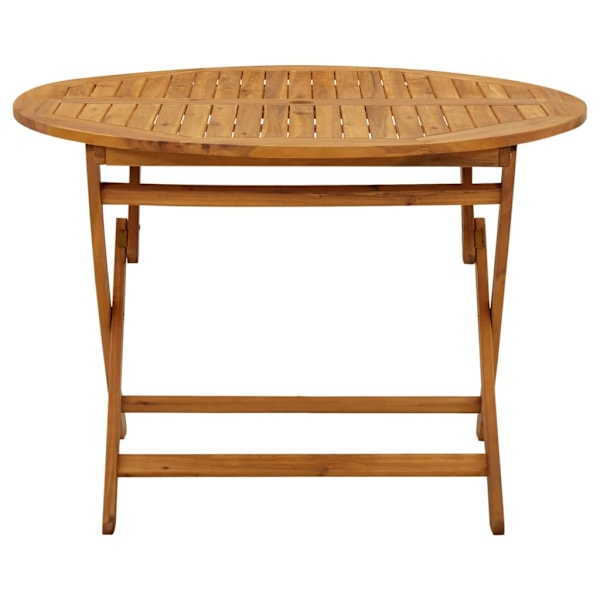 vidaXL Hopfällbart trädgårdsbord 110 cm massivt akaciaträ Brun