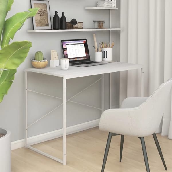 vidaXL Datorbord vit 110x60x70 cm spånskiva Vit