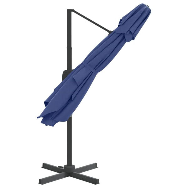 vidaXL Frihängande parasoll med ventilation azurblå 300x300 cm Blå