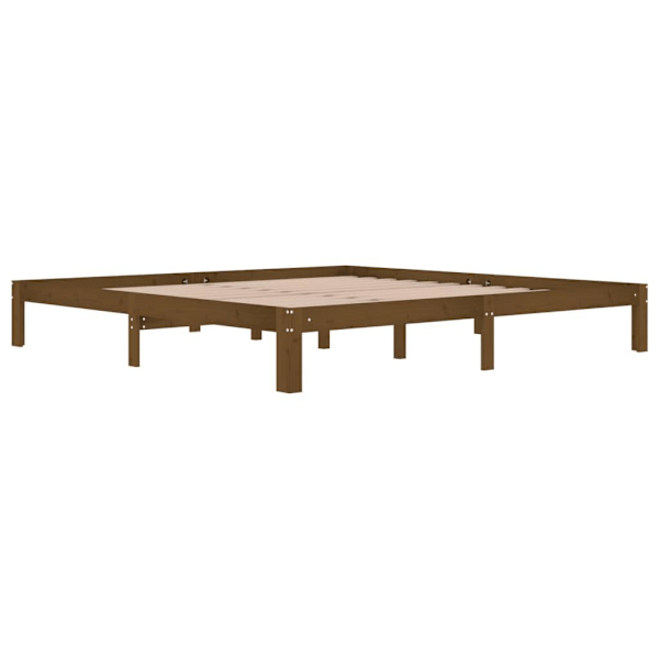vidaXL Sängram honungsbrun massiv furu 200x200 cm Brun