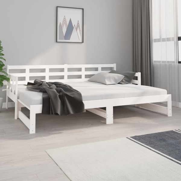 vidaXL Bäddsoffa vit massiv furu 2x(80x200) cm Vit