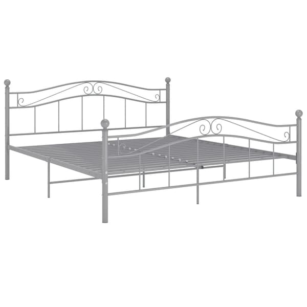 vidaXL Sängram grå metall 160x200 cm grå
