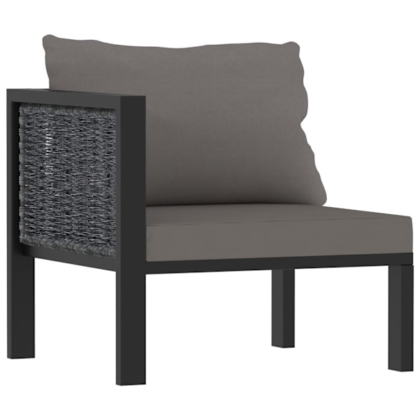 vidaXL Loungeset 5 delar med dynor konstrotting antracit Antracit
