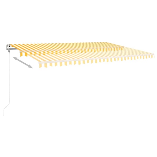 vidaXL Markis automatiskt infällbar 500x300 cm gul och vit Gul
