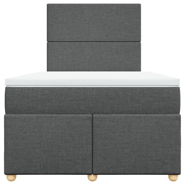 vidaXL Ramsäng med madrass mörkgrå 120x190 cm tyg Grå