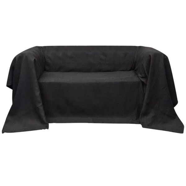 vidaXL Sofföverdrag i mikromocka antracit 210 x 280 cm Antracit