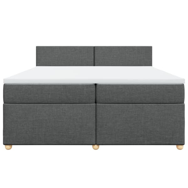vidaXL Ramsäng med madrass mörkgrå 200x200 cm tyg Grå
