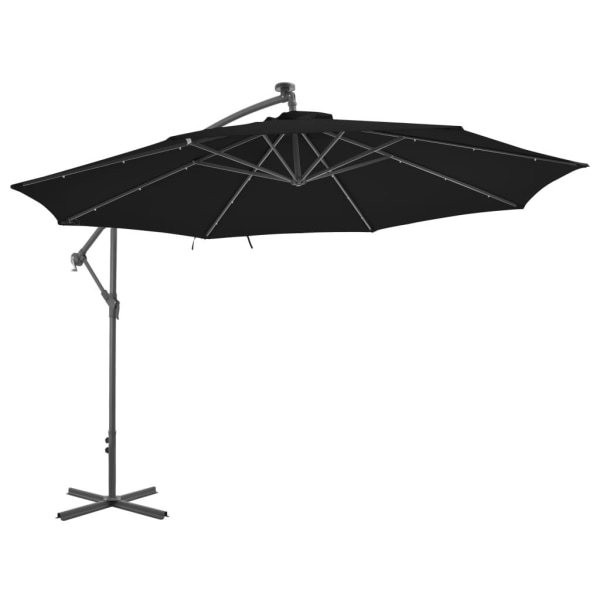 vidaXL Frihängande parasoll med aluminiumstång 350 cm svart Svart