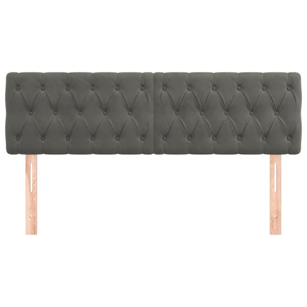 vidaXL Huvudgavlar 2 st mörkgrå 80x7x78/88 cm sammet Grå