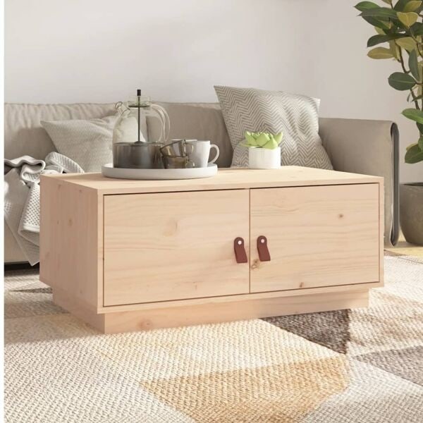 vidaXL Soffbord 80x50x35 cm massiv furu Brun