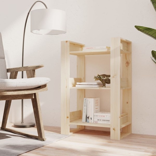 vidaXL Bokhylla/Rumsavdelare 60x35x91 cm massiv furu Brun