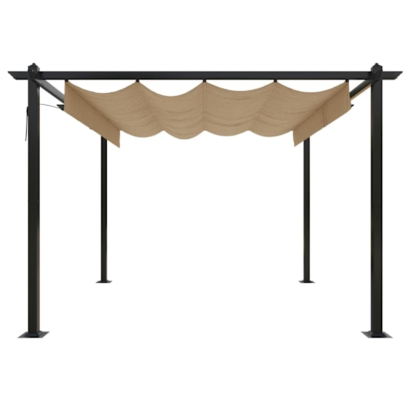vidaXL Paviljong med infällbart tak 3x3 m taupe Taupe