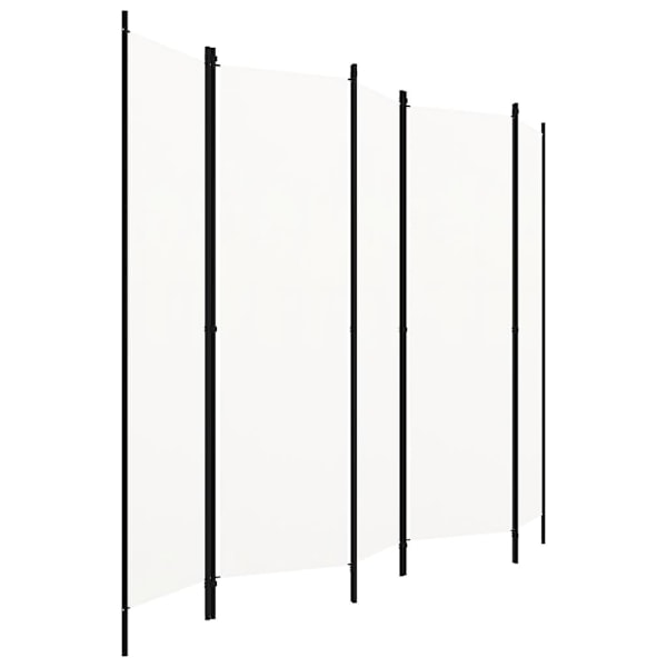 vidaXL Rumsavdelare 5 paneler vit 250x180 cm Vit
