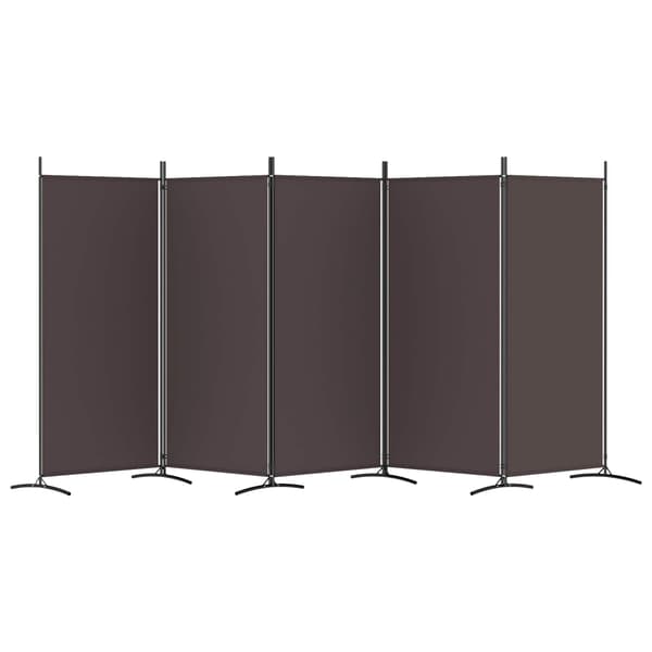 vidaXL Rumsavdelare 5 paneler brun 433x180 cm tyg Brun