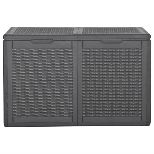 vidaXL Dynbox 180 liter svart PP-rotting Svart