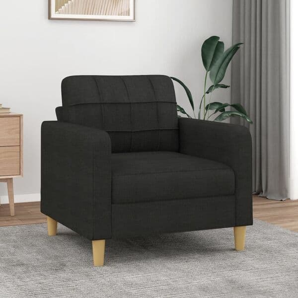 vidaXL Fåtölj svart 60 cm tyg art