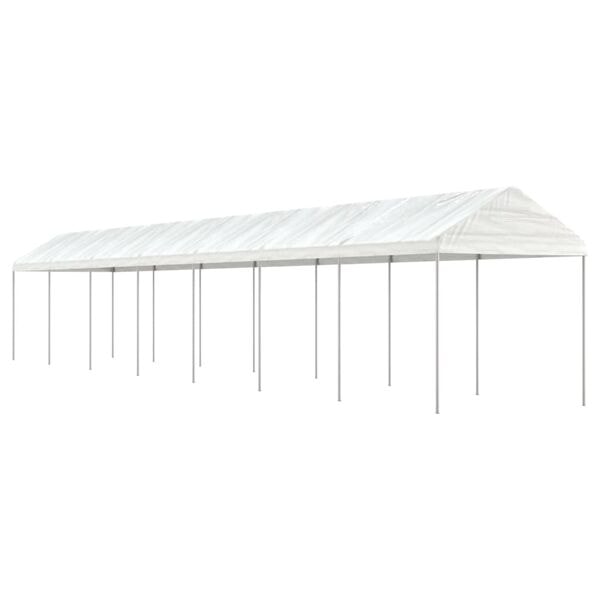 vidaXL Paviljong med tak vit 15,61x2,28x2,69 m polyeten Vit