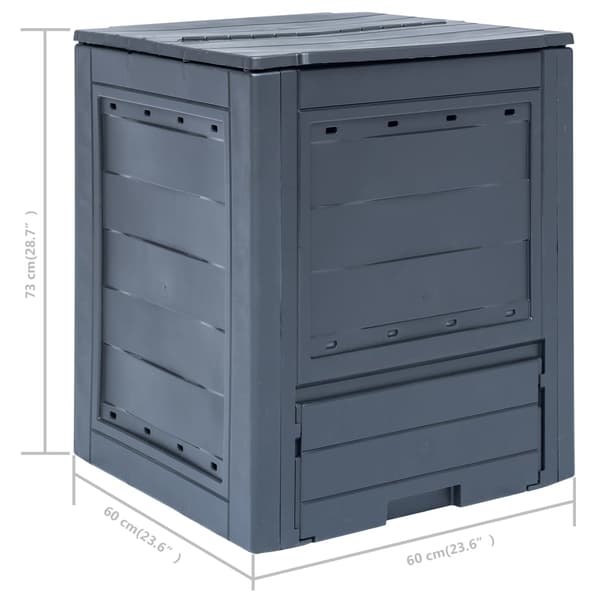 vidaXL Trädgårdskompost 2 st grå 60x60x73 cm 520 L grå
