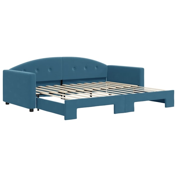 vidaXL Dagbädd utdragbar blå 90x200 cm sammet Blå