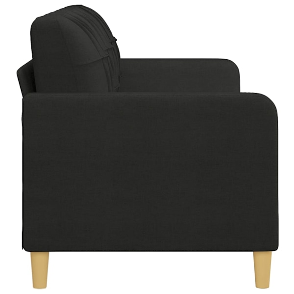 vidaXL 3-sitssoffa svart 180 cm tyg Svart