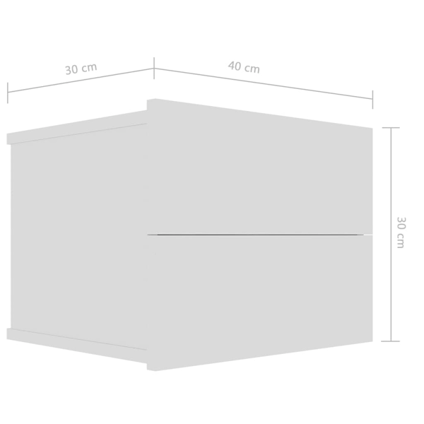 vidaXL Sängbord 2 st vit 40x30x30 cm konstruerat trä Vit