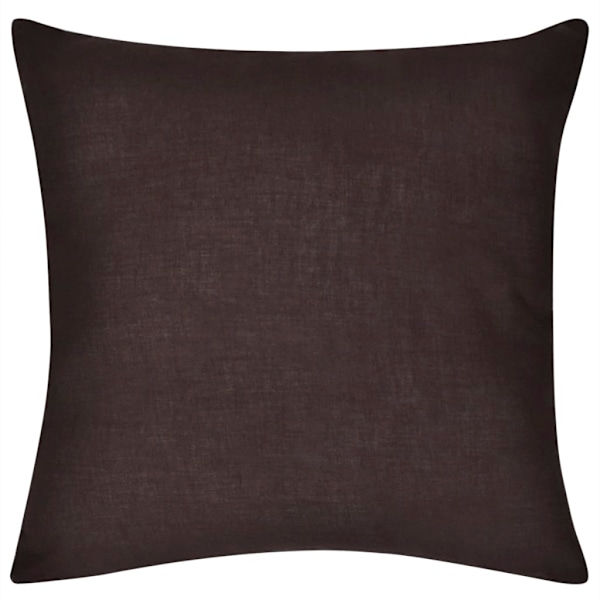 vidaXL 4 Kuddöverdrag i bomull bruna 50 x cm Brun