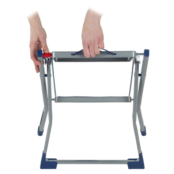 Escalo Hopfällbar stegpall 150 kg metall grå och blå Flerfärgsdesign