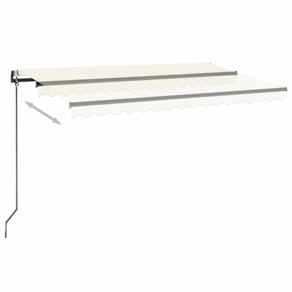 vidaXL Automatisk markis med vindsensor & LED 450x350 cm gräddvit Creme
