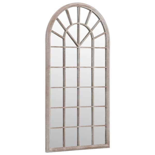 vidaXL Trädgårdsspegel sand 90x45 cm järn för utomhusbruk Creme