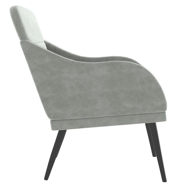 vidaXL Fåtölj Ljusgrå 63x76x80 cm sammet Grå