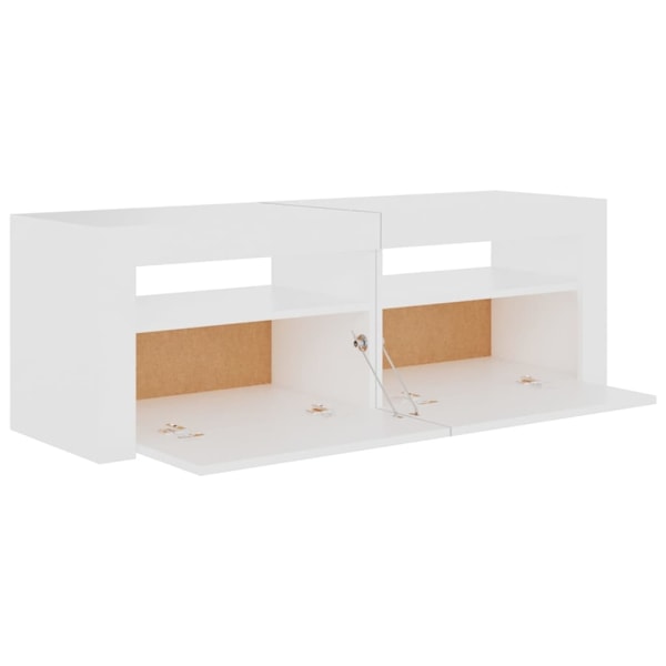 vidaXL TV-bänk med LED-belysning vit 120x35x40 cm Vit