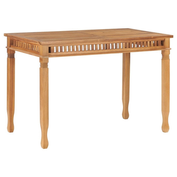vidaXL Trädgårdsbord 110x65x80 cm massiv teak Brun