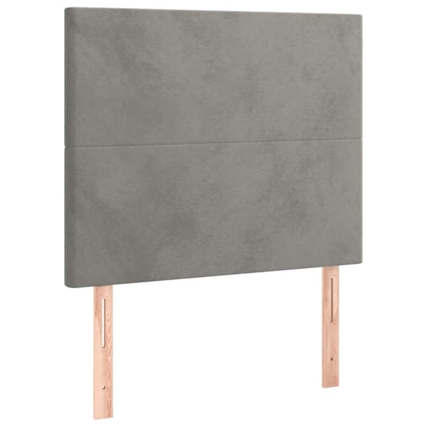vidaXL Ramsäng med madrass ljusgrå 90x200 cm sammet Grå