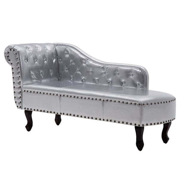 vidaXL Chesterfield divan silver Silver