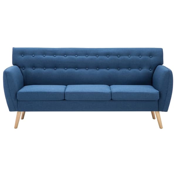 vidaXL 3-sitssoffa med tygklädsel 172x70x82 cm blå Blå