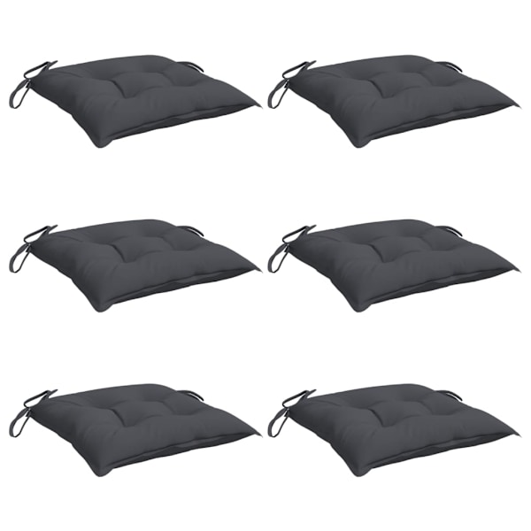 vidaXL Stolsdynor 6 st antracit 40x40x7 cm oxfordtyg Antracit