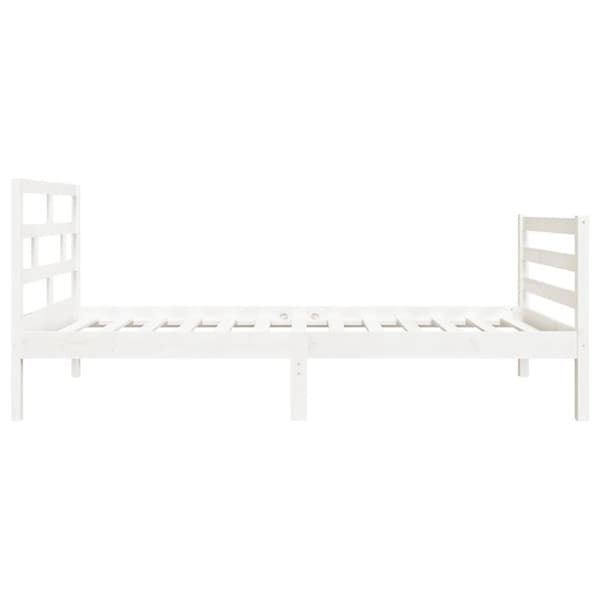 vidaXL Sängram massivt trä 75x190 cm vit Vit