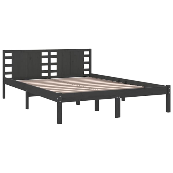 vidaXL Sängram grå massiv furu 120x200 cm enkelsäng Grå