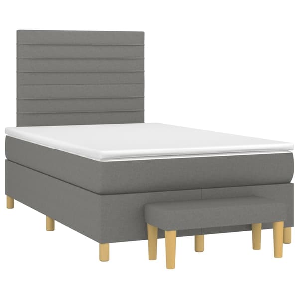 vidaXL Ramsäng med madrass mörkgrå 120x200 cm tyg Grå