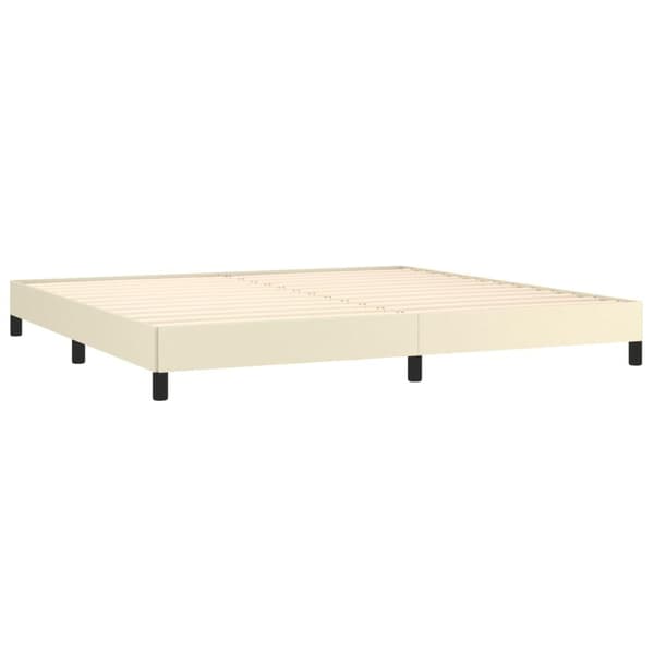 vidaXL Sängram gräddvit 200x200 cm konstläder Kräm