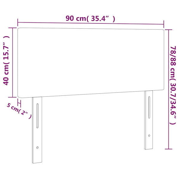 vidaXL Sänggavel grå 90x5x78/88 cm konstläder Grå