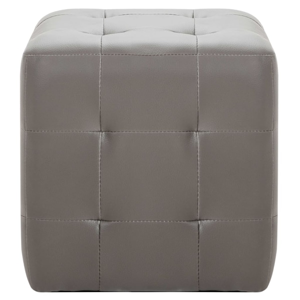 vidaXL Sittpuff 2 st grå 30x30x30 cm konstläder grå