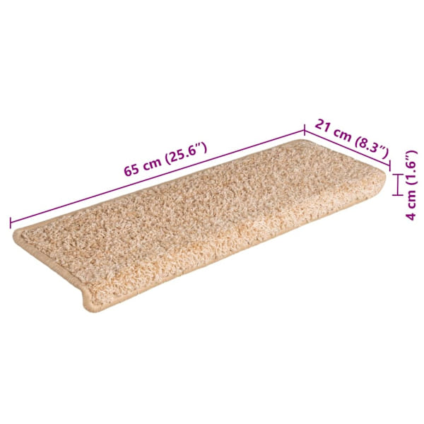 vidaXL Trappstegsmattor 15 st 65x21x4 cm guld Guld