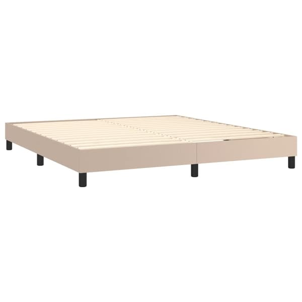 vidaXL Sängram cappuccino 180x200 cm konstläder Brun