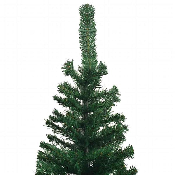 vidaXL Belyst plastgran med kulor 240 cm grön Grön